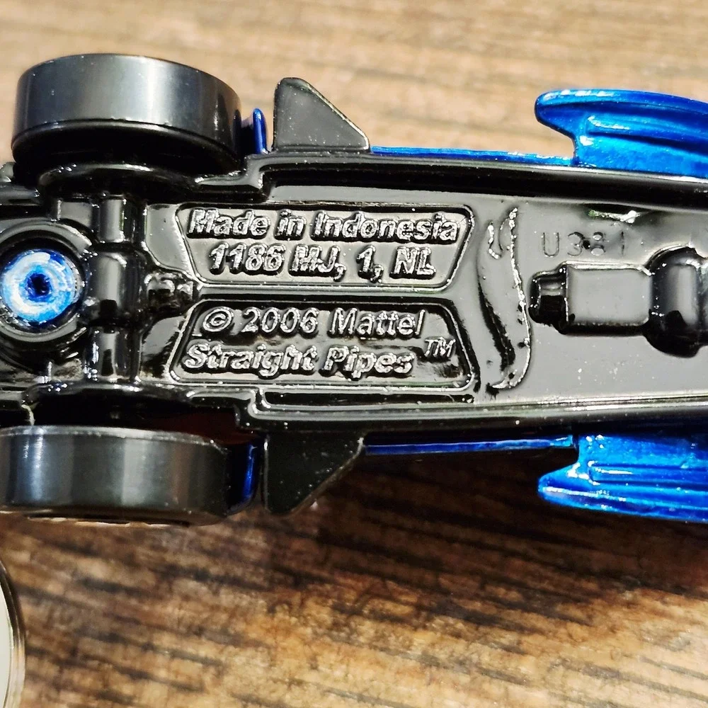 Hot Wheels Straight Pipes Deep State Blue Gasser 2025 1:64 Diecast Car Key Chain